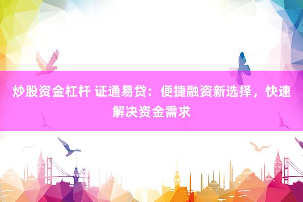 炒股资金杠杆 证通易贷：便捷融资新选择，快速解决资金需求