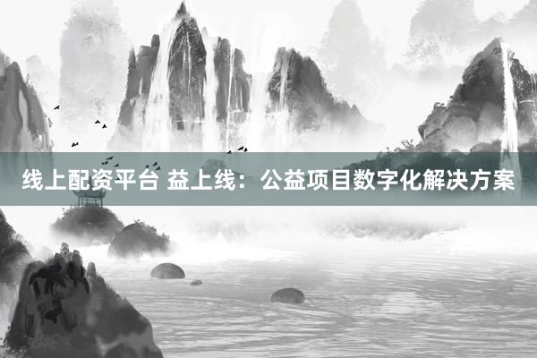 线上配资平台 益上线：公益项目数字化解决方案