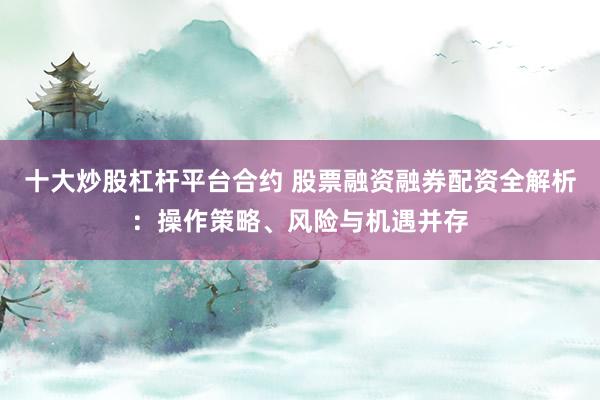十大炒股杠杆平台合约 股票融资融券配资全解析：操作策略、风险与机遇并存