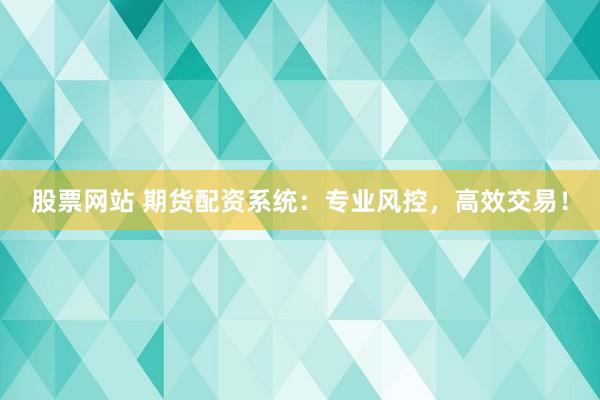 股票网站 期货配资系统：专业风控，高效交易！