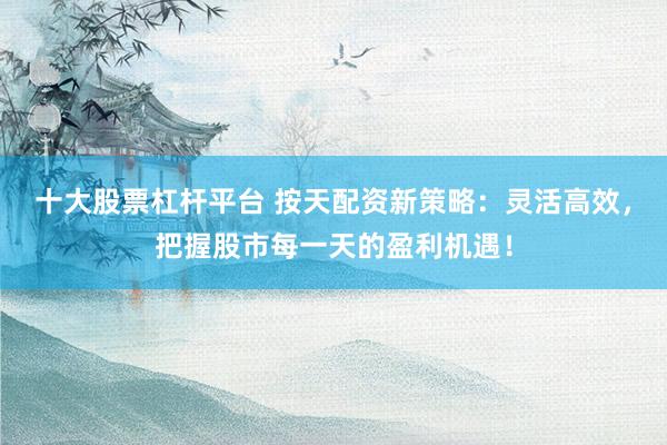 十大股票杠杆平台 按天配资新策略：灵活高效，把握股市每一天的盈利机遇！