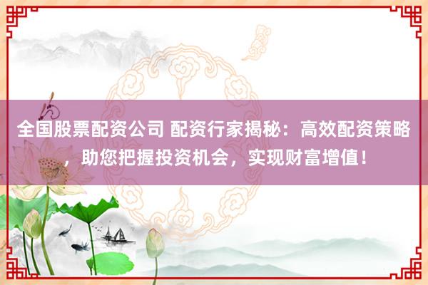 全国股票配资公司 配资行家揭秘：高效配资策略，助您把握投资机会，实现财富增值！