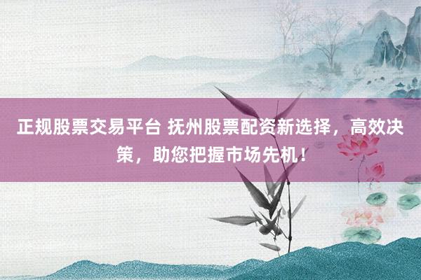 正规股票交易平台 抚州股票配资新选择，高效决策，助您把握市场先机！