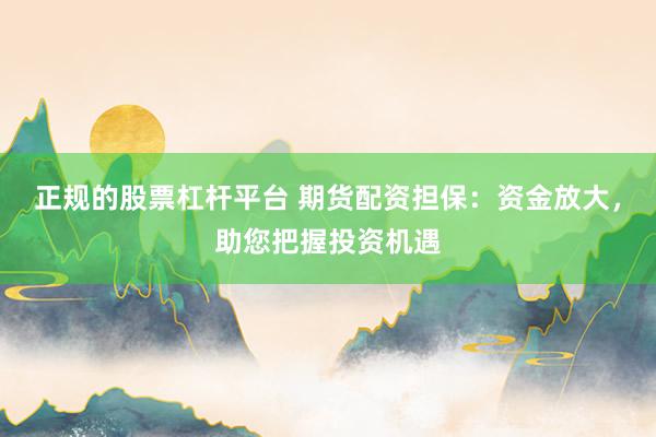 正规的股票杠杆平台 期货配资担保：资金放大，助您把握投资机遇