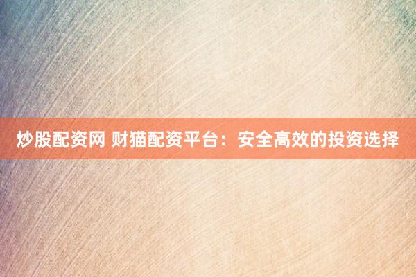 炒股配资网 财猫配资平台：安全高效的投资选择