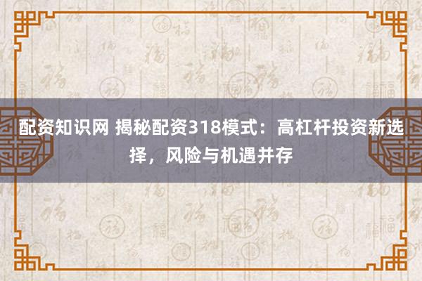 配资知识网 揭秘配资318模式：高杠杆投资新选择，风险与机遇并存