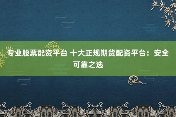 专业股票配资平台 十大正规期货配资平台：安全可靠之选