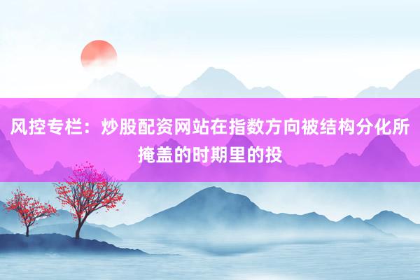 风控专栏：炒股配资网站在指数方向被结构分化所掩盖的时期里的投