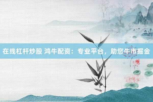 在线杠杆炒股 鸿牛配资：专业平台，助您牛市掘金